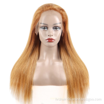 Cheap Raw Brazilian Virgin Straight Human Hair Lace Front Wig Pre Plucked Transparent Swiss Lace Front Wig for black women